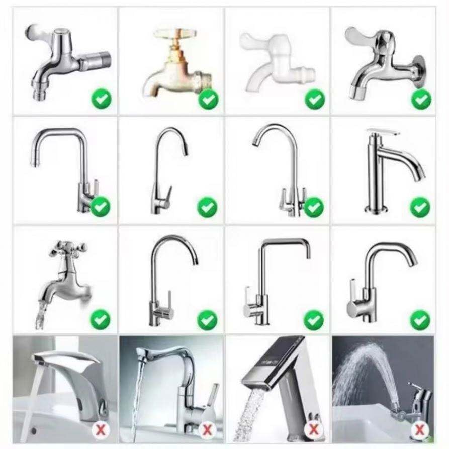 Image of 360 Degree Water Saving Faucet Adjustable | Tap filter, Tap extender for kitchen sink | Flexible Anti Splash Water Saving Movable | Sprinkle Head Nozzle for & Kitchen (2, Carbon Activated)