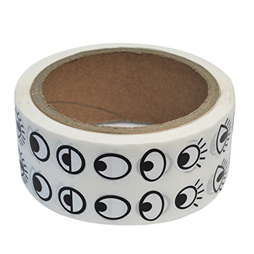 lependor black white eye stickers labels -2000 pcs per roll