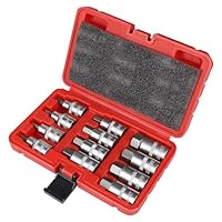 CPROSP 12-tlg Nuss Satz 1/2'', Innensechskant Nuss Satz, Nuss 5,6,7,8,10,12,14,16,17,18,19,22mm, Außensechskant 1/2 zoll mit Kunststoffkoffer, Imbusnussen Satz 1/2 für Schlagschrauber