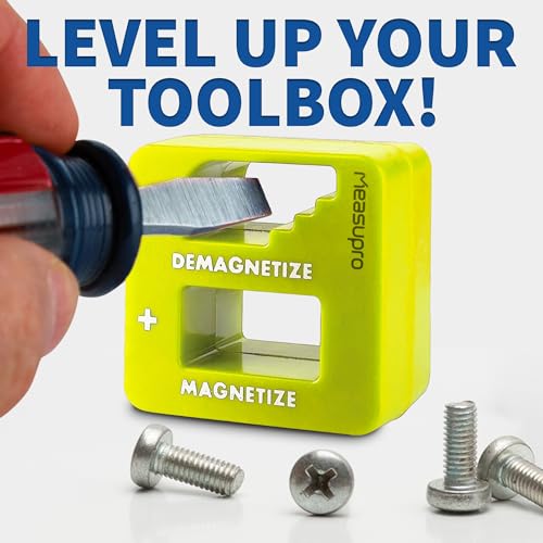MeasuPro Demagnetizer and Magnetizer - Yellow - 3 Pack - for Screwdrivers Tips, Bits, and Small Tools, Large or Big Screws, Drills, Drill Bits, Sockets, Nuts, Bolts, Nails and Precision Construction