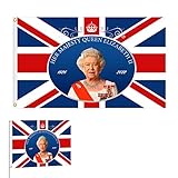 KATEL Platin-Jubiläumsflagge | 3 x 5 ft Flagge Ihrer Majestät zum Gedenken an die Königin Elizabeth II Großbritannien Flagge,Wetterfeste Queen Elizabeth II Platinum Jubilee 2022 England-Flagge