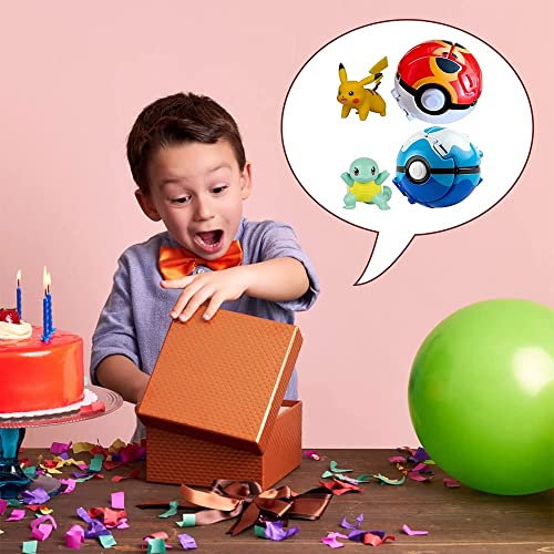 2 Pcs Throw 'N' Pop And Poké Ball Toy Poke Ball Figure, Collection Pocket Monster Authentic Details Action Figure For Children's Toy #TOP4