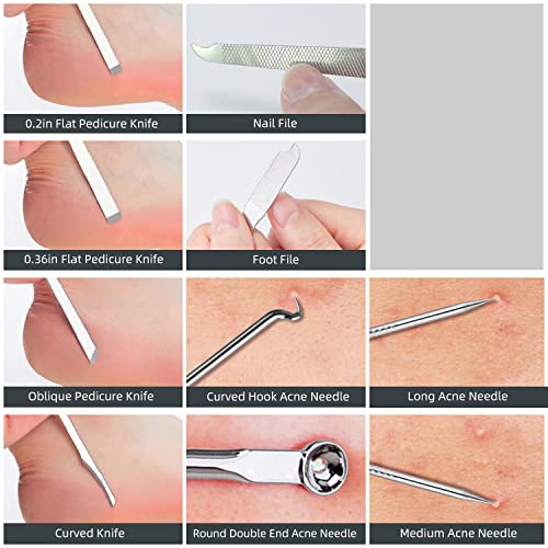 Andrea Manicure Set, 30Pcs Stainless Steel Nail Kit Professional Nail Clipper Set, Portable Manicure Kit Pedicure Kit Nail Care Kit