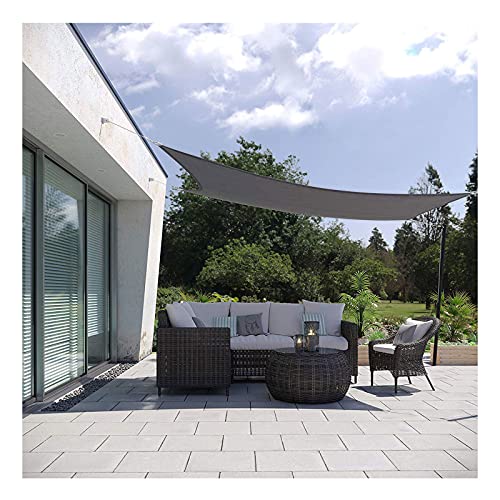 Voile d'ombrage rectangulaire gris imperméable anti-UV pour pergola et terrasse