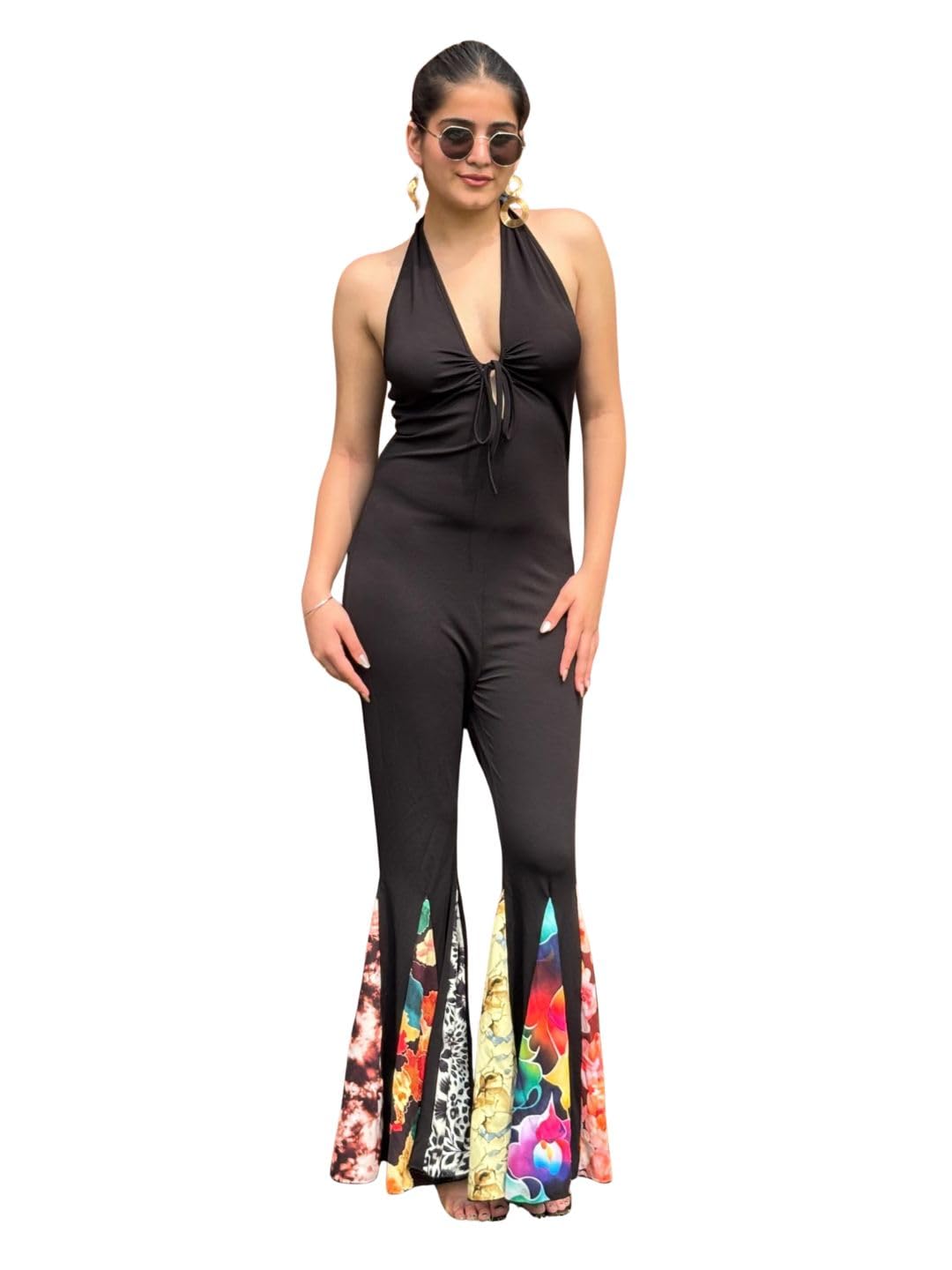 Women's Black Cotton Blend Jumpsuit Regular Long Sleeve Jumpsuit For Womens Soft & Breathable & Comfortable Outfits for Office, Casual, Festive & Party (11666)-image-45