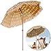 KAKVV Extérieur 2.1m Parasol de Plage Tiki Parapluie en Paille de Raphia Hawaii Parasol de Jardin Pare-Soleil Protection Fonction d'inclinaison