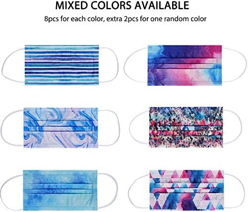 NUÜR Disposable Face Mask, 3Ply Mask with Filter Layer and Elastic Earloop, Retail 50pcs/box