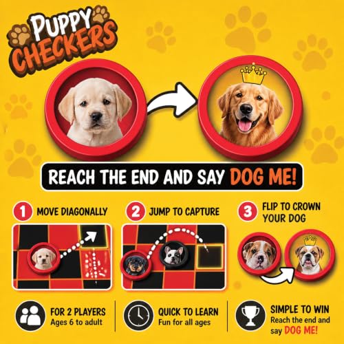 Juego de Mesa Puppy Checkers para Niños 4-12 años miniatura 4