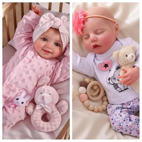 Muñecas Reborn Bebé Bebida y Húmedas 2 Piezas 17 Inch miniatura 1