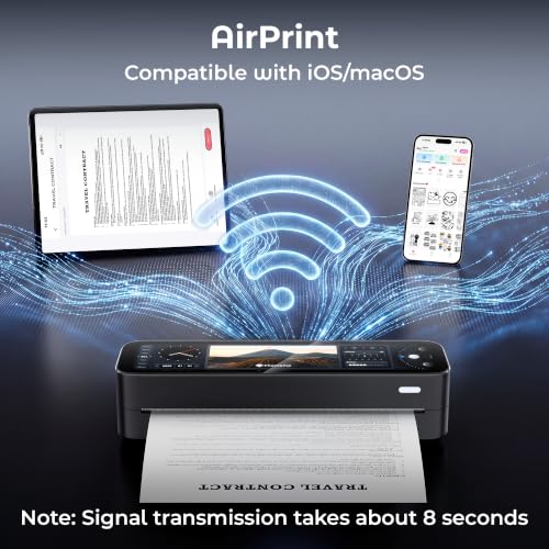 Image of Phomemo M810 Full-Touchscreen AirPrint Portable Printer Wireless for Travel | Tap to Print & Custom Content Thermal Wireless Inkless Printer, For 8.5 inchx11 inch Letter, Compatible with Phone /PC, Mobile & Home
