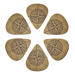 Lot de 6 médiators imprimés boussole avec boîte de rangement pour guitare acoustique et électrique - Les Beatles, Paul McCartney, John Lennon, RIngo Starr, George Harrison Lot de 6 médiators imprimés boussole avec boîte de rangement pour guitare acoustique et électrique – Image 4