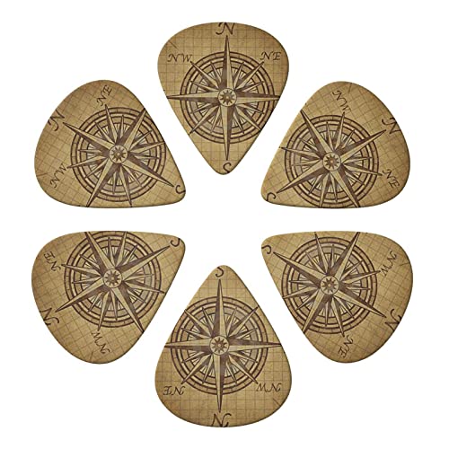 Lot de 6 médiators imprimés boussole avec boîte de rangement pour guitare acoustique et électrique - Les Beatles, Paul McCartney, John Lennon, RIngo Starr, George Harrison Lot de 6 médiators imprimés boussole avec boîte de rangement pour guitare acoustique et électrique – Image 5