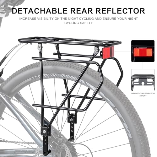 Image of CXWXC Rear Bike Rack with Basket - Bike Cargo Rack for Disc Brake /Non-Disc Brake Mount - Bicycle Pannier Rack, Touring Carrier Rack fit 26 inch-29 inch and 700c