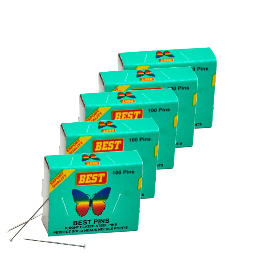 BEST Turban Pins | Bright Plated Stainless Steel Body with Perfect Solid Head Needle Points (Quantity: 5 Box = 500 Pins)-image-42