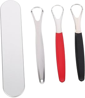 LALAFINA 3 Pçs Raspador De Língua Oral Escova De Dentes Limpador Ferramentas Criança Pp Limpador Oral Escova De Língua De Aço Inoxidável Metal Ferramenta De Limpeza Oral Criança