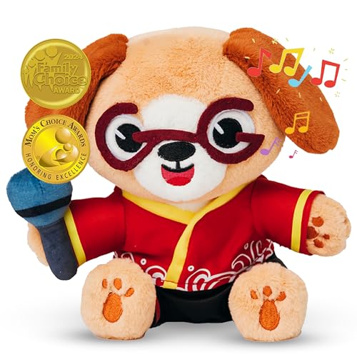 GO GO Musical Plush Toys for Babies - English Chinese Bilingual Baby Musical Toys with 8 Songs for Toddlers, Baby Stuffed Animals for Newborn, Plush Toys for 0-6 Months, Musical Stuffed Animals