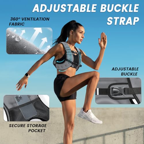 Image of Weighted Vest Woman 6 /8 /12 /16 /20 /25 /30lb Weight Vest for Women Men Body Weight Vests for Walking Strength Training Running Workout Jogging Fitness