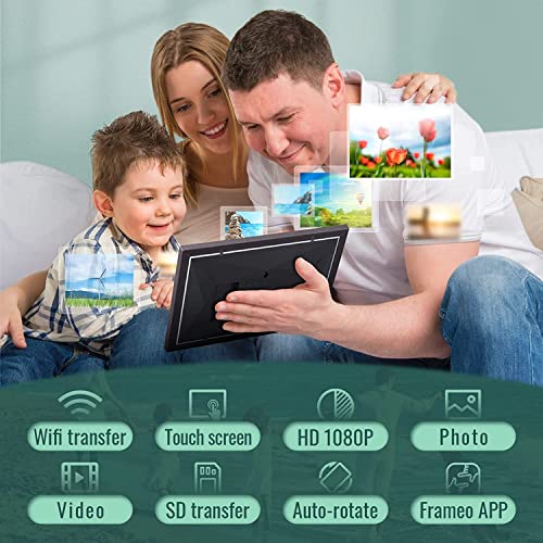 Digital Picture Frame 10.1 Inch - Wifi Smart Photo Frame Hd Ips Touch Screen Built In 16Gb Memory Calendar Share Photo & Moments Instantly Via Frameo App From Anywhere #TOP1