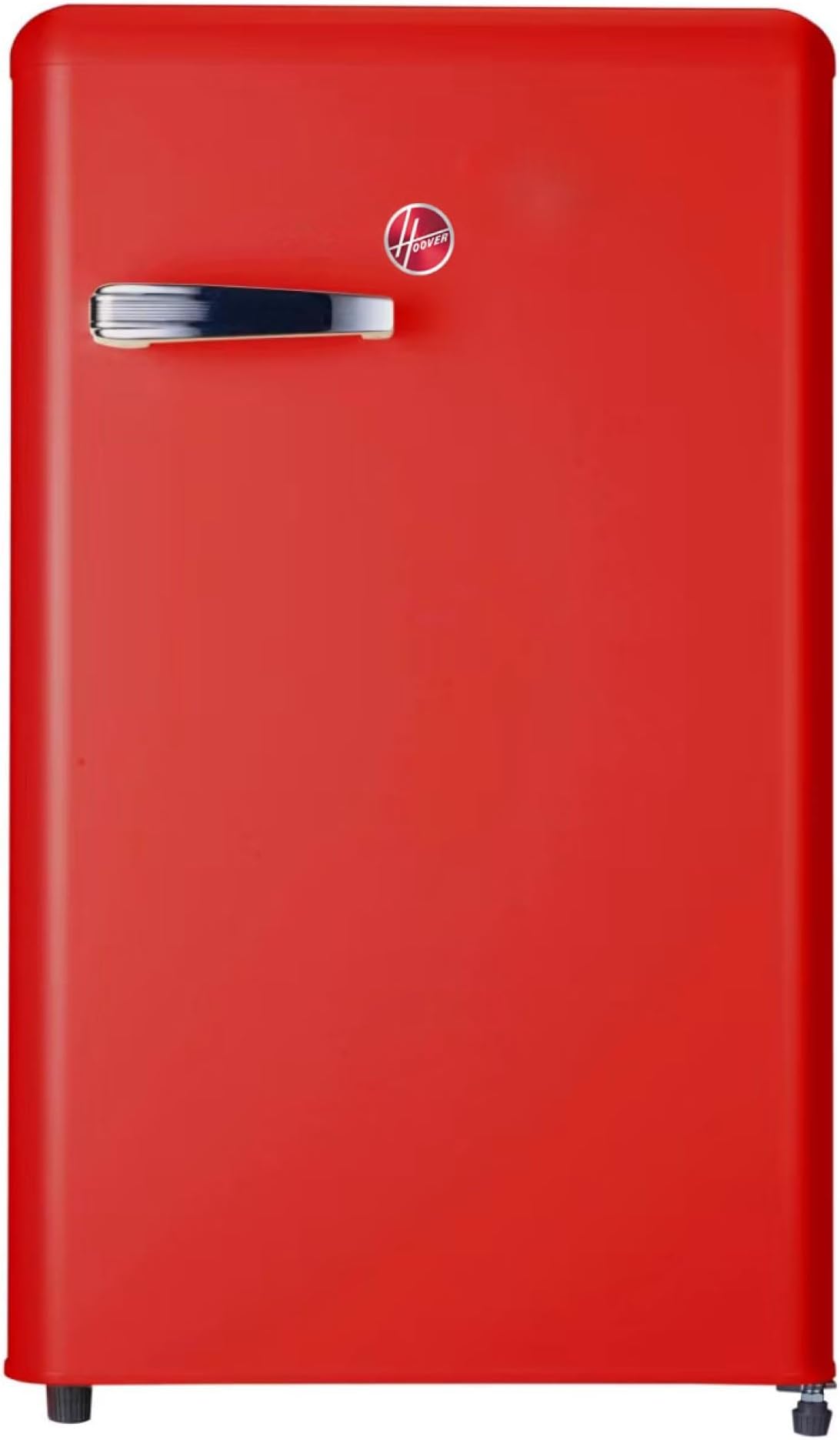 Hoover 123L Retro Style Single Door Refrigerator, Compact Free Standing Fridge with Freezer, Tempered Glass Shelves, Adjustable Thermostat, Eco-Friendly, 1 Year Warranty, Red- HSD-K123R