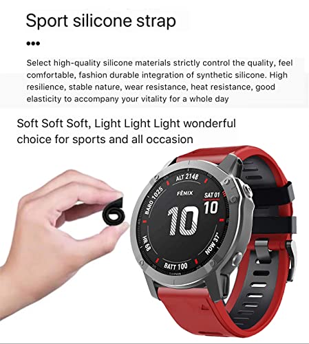 Correa de silicona de 26 mm para Garmin Fenix 6X Pro y 5X 7
