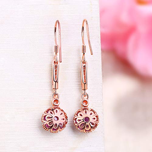 Boucles d'oreilles améthyste naturelle en argent 925, cadeau idéal