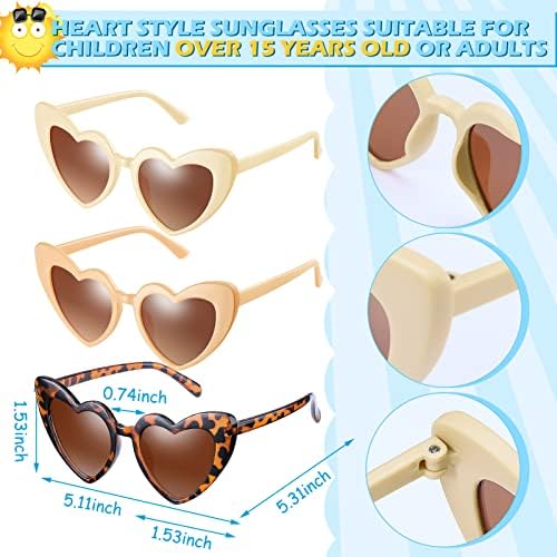 Tondiamo 9 Pairs Toddler Sunglasses Flower Round Heart Shaped Kids Girls Boy Baby Sunglasses for Outdoor Beach Holiday - Image 4