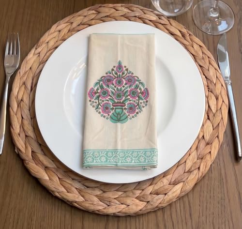 Image of BLOCKS OF INDIA Hand Block Print Cotton Table Napkin (Color 10)