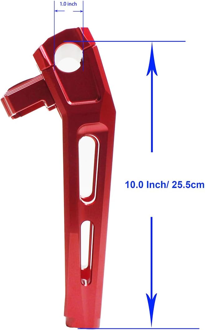 POWER JAMES Red 10.0" Inside Pullback Handlebar Risers Compatible with Harley Davidson Street Bob, Low Rider S, FXLRST, FXST with 1.0" Clamping (10.0 Inch Tall)