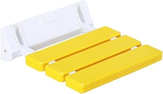 Baño Taburete de baño Taburete de Pared de Ducha Plegable Asiento para discapacitados Taburete para Cambiar Pasamanos de baño Taburete de baño montado en la Pared Naranja, Amarillo (Color : B) The New