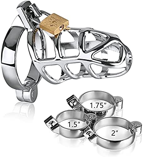 Anello di protezione da uomo in acciaio inossidabile, con anelli di 3 dimensioni, con chiave, con serratura, ipoallergenico