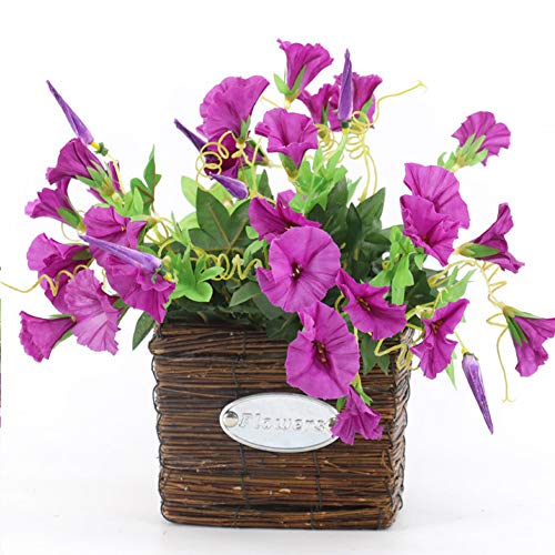 Lopkey 12'' Artificial Morning Glory Flowers Bouquet,Purple #TOP21
