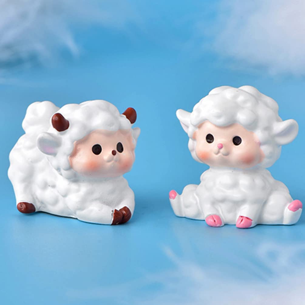 VOSAREA Mini-Schaf-Figuren, 10 Stück – Aus Harz, Weiß, 2,5 X 1,5 Cm, Für Deko, Mini-Gärten & Landschaften