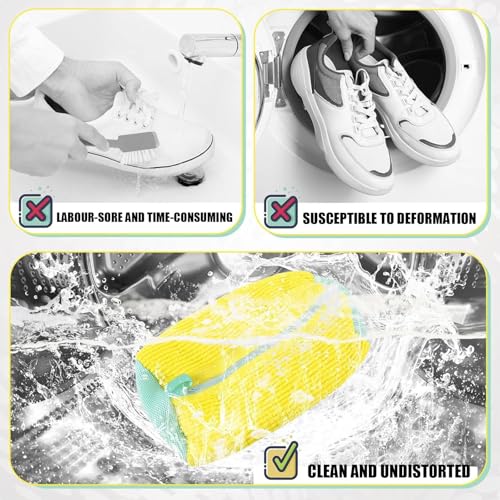 2 Stück Schuhe Waschbeutel, Schuhwaschbeutel Waschmaschine, Dicker Schuhwaschbeutel Erhöhte Reibung Im Inneren, Mit Reißverschluss, Wiederverwendbarer Sneaker Waschbeutel