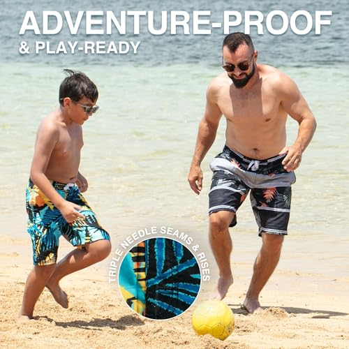 Image of Kanu Surf Boys' Toddler Troy Stripe Swim Trunks