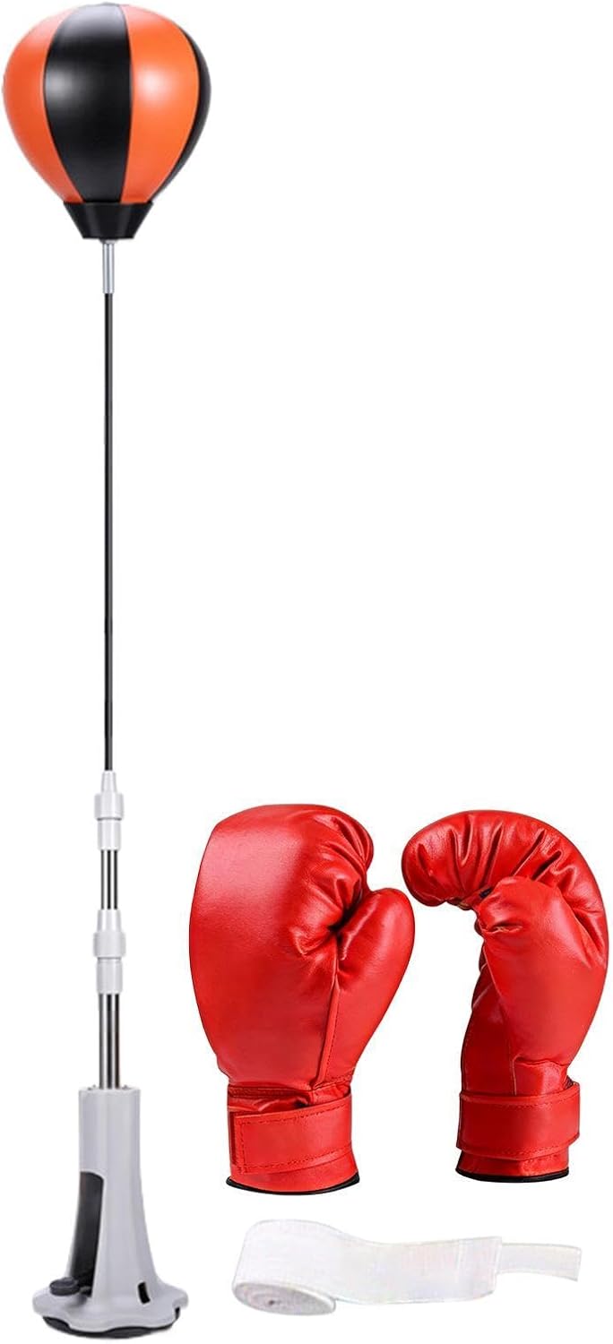 Punching Bag with Stand, with Strong Suction Cup Base, Set, Height Adjustable Speed Boxing Bag for Training, Boxing Equipment, Versatile Use, for Kids, Adults, Reducing Stress, Ańxíety