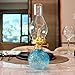 Housselden 2 Pcs Chamber Oil Lamps for Indoor Use Lantern Kerosene Hurricane Vintage Glass Lamp, Large Classic Decor Lamp for Home Emergency Lighting 11Inch Height (Gradient Blue)