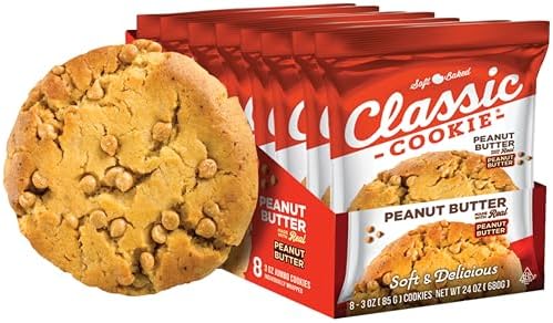 Classic Cookie, Soft Baked Cookie, Peanut Butter 3oz, 8 Count Pack