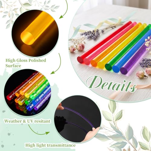 Image of Junkin 14 1 /4 inch x 12 inch Acrylic Round Rods, Colorful