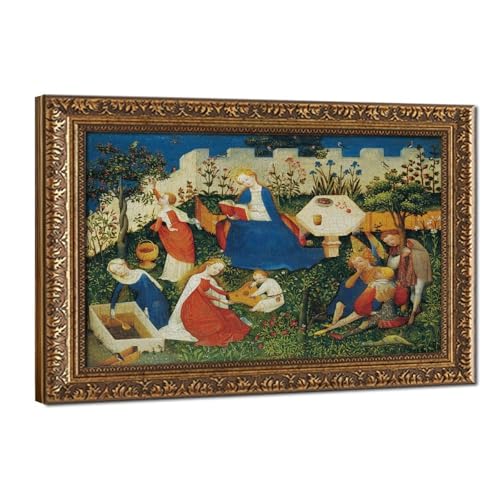 Toile Le Jardin du Paradis 1410 | Cadre Suspendu Chic pour Bureau 61x91cm