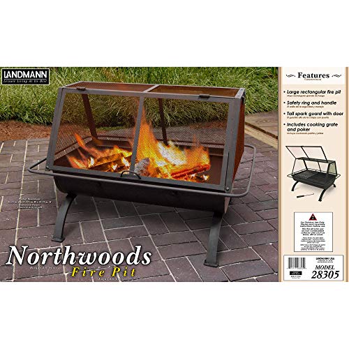 Landmann USA 28305 Northwoods Outdoor Fireplace,Black,Large