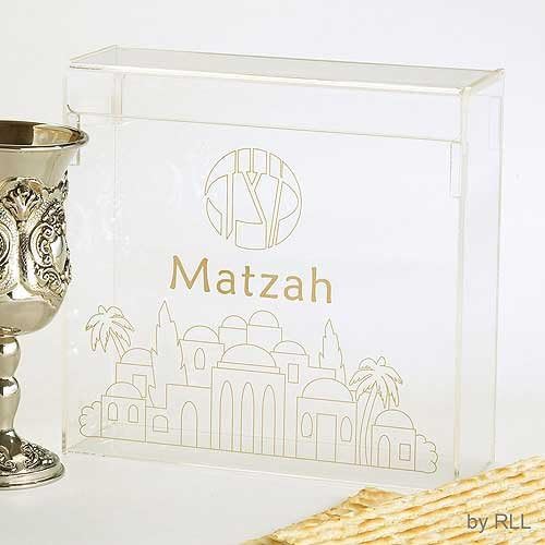 Lucite Matzah Box - Jerusalem