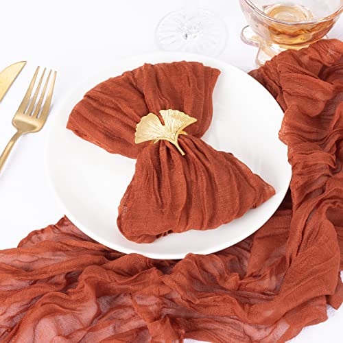 Servilletas de gasa terracota DeZerlor de 21" de estilo bohemio rústico para bodas y mesas de diario 4