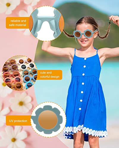 100 Pieces Flower Sunglasses Bulk Kids Round Flower Glasses Cute Sunflower Eyewear Colorful Child Daisy Sunglasses Gifts for Kid Toddler Girls Women Birthday Baby Shower Party Favors, 25 Colors3