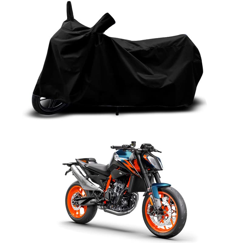 Image of 100% Scratchproof /UV-Rays /Heat Protection /Birds Dropping /Water Resistant /Dust Proof /Waterproof /Full Bike Scooty Two Wheeler Body Cover Compatible for 890 Duke R All Varients[Black]