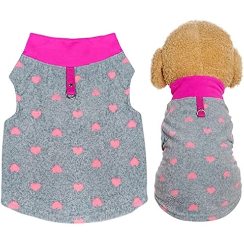 Rbenxia Grey Dog Heart Sweater with Leash Ring Cover