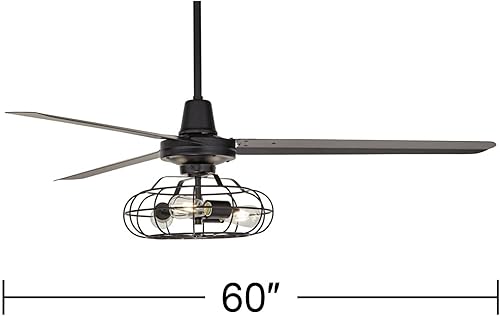 Miniatura 4 de Casa Vieja Turbina - Ventilador de techo industrial moderno de 3 aspas para interiores y exteriores de 60 pulgadas con control remoto LED de 3