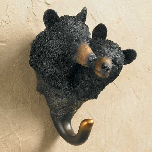 Black Bear pair wall hook
