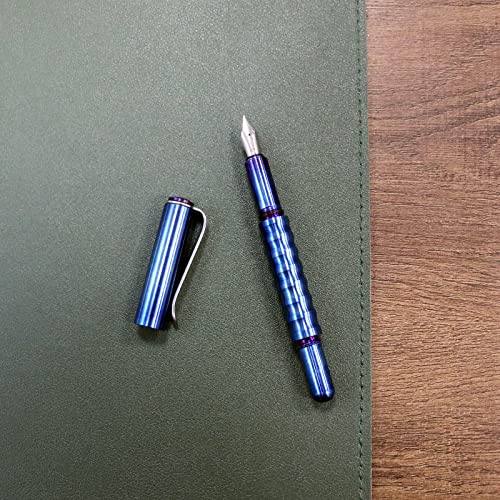 Duffire Titanium Fountain Pen For Writing Fine Nib With Clip, Refillable Office Writting Pen For Men And Women, Handcrafted Signature Pen #TOP5