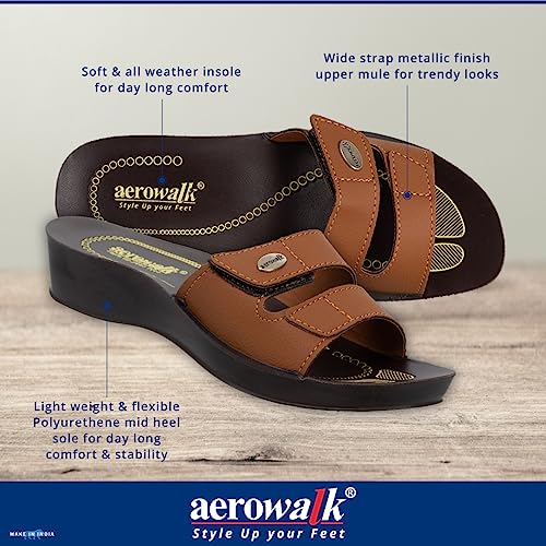 Image of AEROWALK Stylish Fashion Slipper for Women | Comfortable| Lightweight | Anti Skid | Casual Office Footwear (0402 women)
