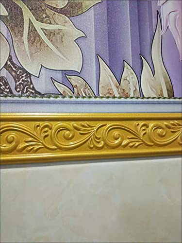 Itta 2-2/5 Inch X 10 Feet Flexible Molding Trim Self Adhesive, Peel And Stick Caulk And Trim Crown Molding For Cabinet Edge, Wall Edge, Door, Mirror Frame, Home Décor(Gold) #TOP3